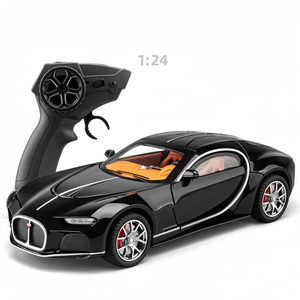 Voitures miniatures RC en métal 1:24 Bugatti <span class=keywords><strong>Atlantic</strong></span> avec effets sonores et lumineux, roues fonctionnelles, jouets décoratifs - Product Image 1