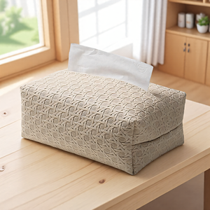 Scatola Portafazzoletti di Lusso in Pelle PU di Alta Qualità, Riutilizzabile, Pratica, con Motivo Intrecciato, Dispenser per Fazzoletti per Camera da Letto e Tavolino da Caffè - Product Image 4