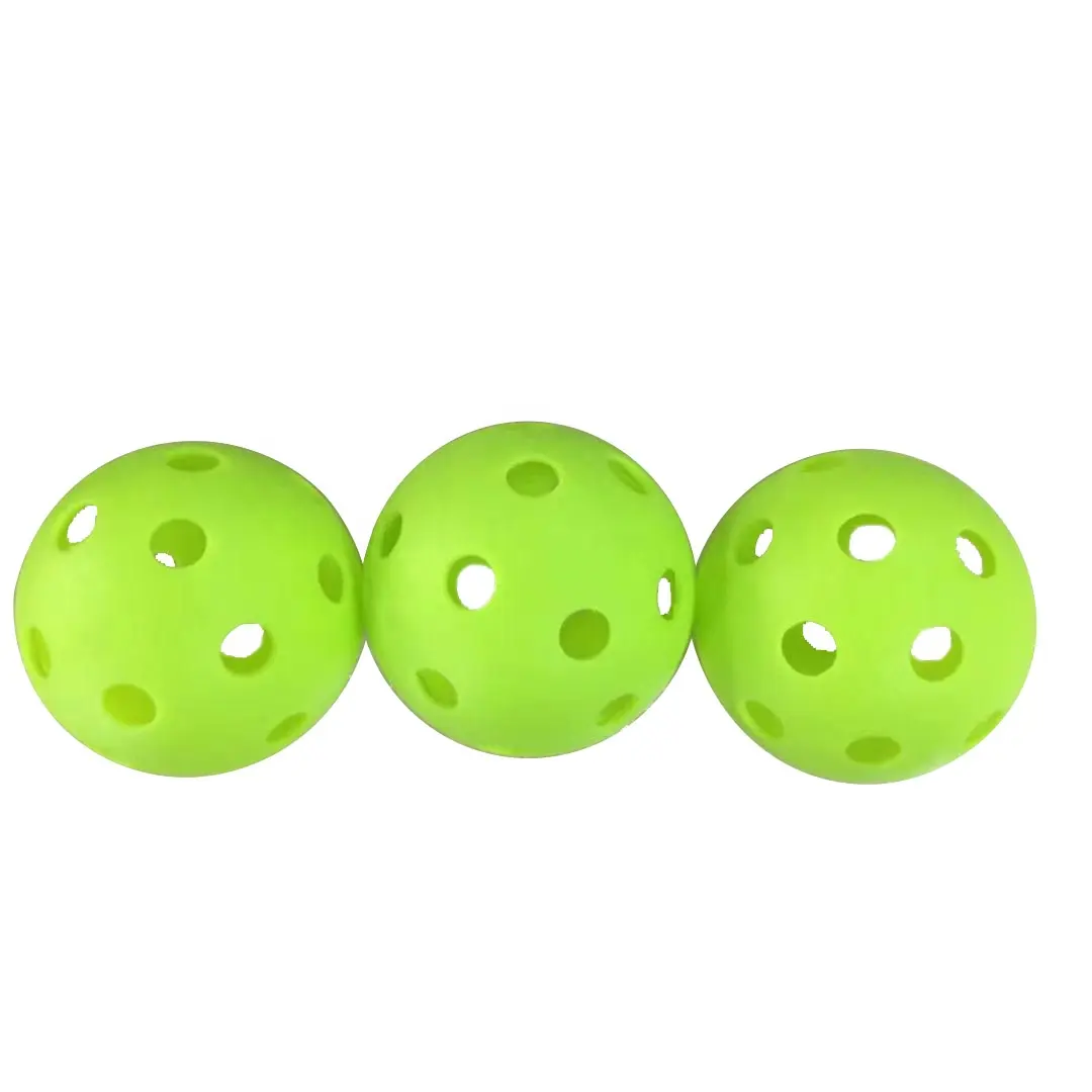 26 delik açık Pickleball topları dayanıklı rotasyon Pickleball yüksek kaliteli kapalı oyun Pickleball kürek oyun spor yeşil