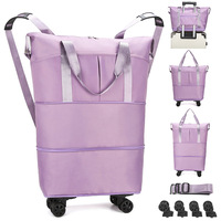 Sac de rangement pliable adapté aux avions Roues amovibles Sac fourre-tout Sac de voyage extensible pliable