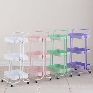 <b>Snack</b> Storage Shelf - Home Simple Small Trolley with Multi-level Storage - Living Room Mobile Trolley Storage Shelf - Product Image 1