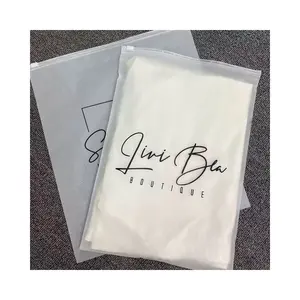 Custom Recyclable Frosted Zipper Package Transparent Ziplock Bag for Clothing Silicone Clothing Packaging with Transparent Bags