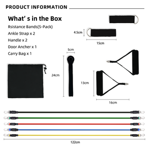 Gedeng Anti-Snap Resistance Bands Elastic Training Pull Rope Expander Tube Set 5Lb Band - Product Image 3