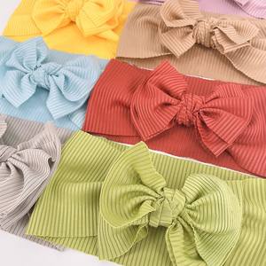 Yeni avrupa ve amerikan çocuk Headbands bebek çizgili çift katmanlı yay bebek Headbands yumuşak bebek saç aksesuarları - Product Image 2