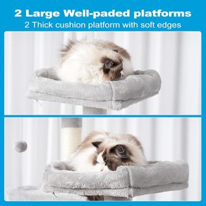 Wholesale Custom Light Gray Modern Classic Luxury Eco-Friendly Durable Plush Sisal Wool Cat <b>Scratching</b> <b>Post</b> Tree House for - Product Image 3