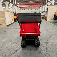 Chariot à chenilles thermique 1100 lbs (500 kg) homologué EPA, brouette motorisée 6,5 CV avec benne hydraulique, mini-chargeur de jardin pour terrains accidentés en acier