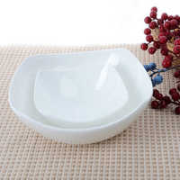 Nouveau style moderne, assiette creuse en céramique de porcelaine fine de 6 et 9 pouces, bol à soupe carré blanc pur et simple pour la maison