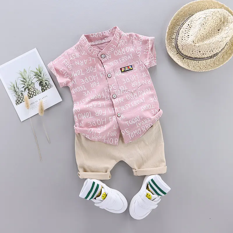 Summer Kids Clothes Fashion Design Boys Clothing two piece pants set baby boys' clothing sets shirt suit