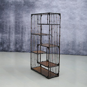 Neo Chinese Style Bamboo Openwork <b>Display</b> Cabinet Multi Tier Tea <b>Shelf</b> Antique Decorative Storage <b>Unit</b> For Tea Room - Product Image 3