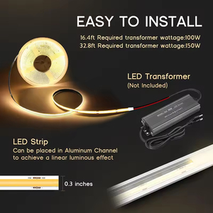 Barra de luz LED COB de 12V 24V de alta calidad, sin puntos, de 8 mm de ancho y 320 diodos emisores de luz. - Product Image 5