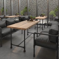 Table de barre de meubles de barre avec le dessus de Table en bois solide de Sofa avec la jambe de tuyau d'eau, taille faite sur commande, Service de livraison rapide