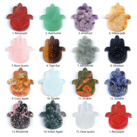 Ornement artisanal en cristal naturel semi-précieux, Améthyste, Main de Fatima, Œil d'ange créatif, Paume