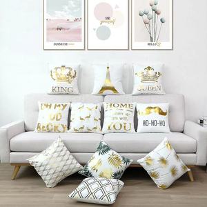 Fodera <span class=keywords><strong>per</strong></span> Cuscino Decorativo da Divano con Motivo Geometrico Quadrato Nero e Oro <span class=keywords><strong>per</strong></span> Arredo Casa e Camera da Letto - Product Image 5