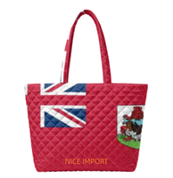 Sac fourre-tout matelassé avec drapeau de la Barbade, sacs à main de travail pour femmes, sacs fourre-tout légers à ouverture supérieure pour les voyages, l'université et la plage