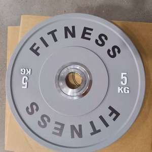 Pelat berat krom cincin Gym kualitas tinggi pelat Bumper karet 10-55LB perubahan warna 5-25kg pelat berat - Product Image 3