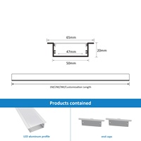 Vente en gros de panneaux de diffusion de lumière anodisés série 5020A 6000, 65*20MM, profilés en alliage d'aluminium, couleur personnalisée, guirlande lumineuse LED