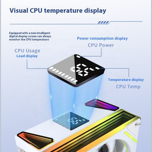 インテルLGA 115X 1200 1366 1700/AMD AM4 AM5用最も人気のあるインテリジェント温度ディスプレイ4ヒートパイプARGB PC <span class=keywords><strong>CPU</strong></span>冷却ファン - Product Image 6