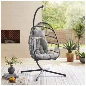 Wholesale Low Price <b>Rattan</b> Wicker <b>Hanging</b> Folding Patio Swings Modern Indoor & Outdoor Egg <b>Basket</b> Leisure Chair with Stand - Product Image 3