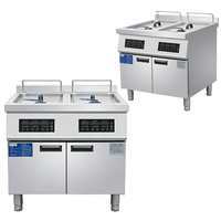 Friteuse à induction commerciale en acier inoxydable, économie d'énergie, pour la restauration rapide