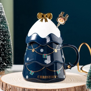 Tasse de noël en céramique 500ml, tasse cadeau, tasse à café créative, tasse de noël avec couvercle <span class=keywords><strong>et</strong></span> barre de mélange - Product Image 5