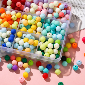 Cuentas de pintura acrílica de colores mixtos de 6-16 mm, cuentas redondas sueltas para accesorios de fabricación de joyería DIY. - Product Image 4