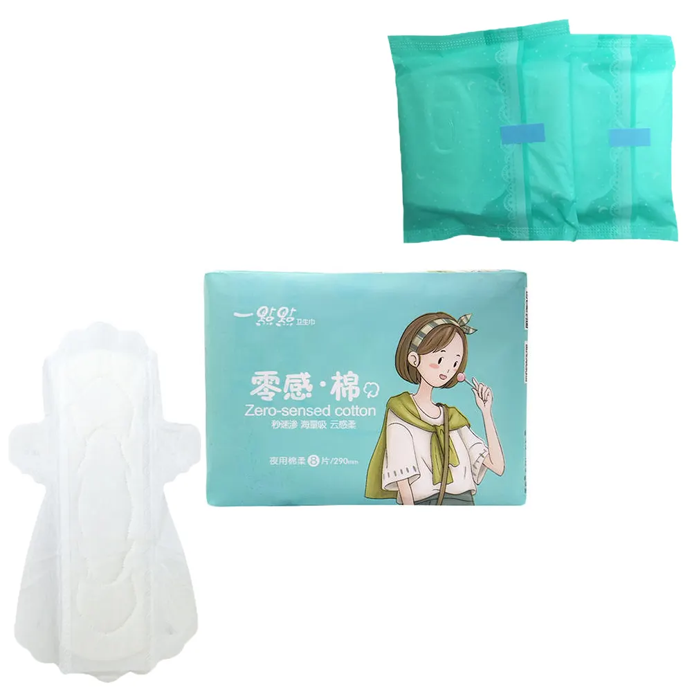 Women period pads Ladies Napkins Sanitary Pads Zero-sensed Cotton Disposable Sanitary Napkin 290mm Night Used Maxi Pads