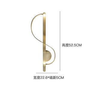 Applique murale en cuivre de style nordique pour salon, chambre à coucher, art minimaliste, chambre à coucher, musique de fond, note créative, design de salle d'exposition - Product Image 4