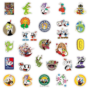 สติกเกอร์ลายการ์ตูนเกมคลาสสิก <span class=keywords><strong>Cuphead</strong></span> 50 ชิ้น สำหรับตกแต่งแล็ปท็อป สติกเกอร์ไวนิลเกมผจญภัย - Product Image 3