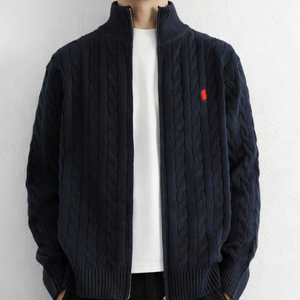 <span class=keywords><strong>Pull</strong></span> en maille de luxe de fabrication originale, lourd, à fermeture éclair 1/4, cardigan jacquard personnalisé, <span class=keywords><strong>pull</strong></span> oversize pour <span class=keywords><strong>homme</strong></span> - Product Image 6