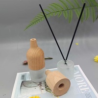Bouteille diffuseur de parfum en verre de luxe vide de 30 ml et 50 ml avec bouchon en bois pour diffuseur à bâtonnets d'arôme, vente en gros