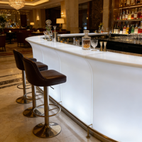 Bancone Bar Portatile Illuminato a LED Moderno per Casa, Palestra, Caffetteria, Ristorante, Discoteca, Feste ed Eventi - Arredamento a Noleggio