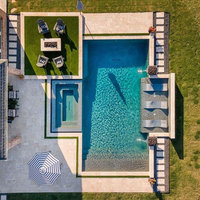 Nouvelle maison de luxe en plein air construction commerciale familiale piscine en fibre de verre prix grande couleur bleue piscine thermale creusée