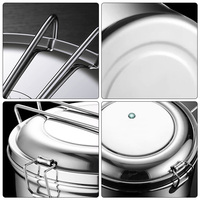 Boîte à lunch ronde durable à simple couche en acier inoxydable 304, conteneur de stockage alimentaire à vendre