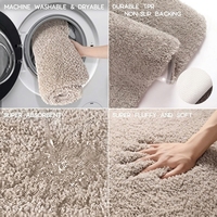 Tapis de salle de bain en microfibre super absorbant, à poils longs, antidérapant, épais et rembourré, lavable en machine, style moderne et minimaliste pour la maison