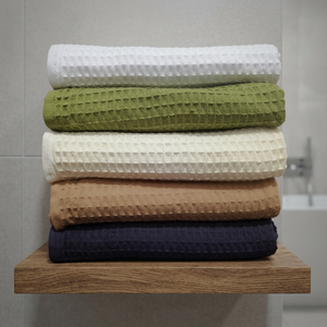 Gran oferta 100% algodón tamaño Queen Waffle manta gruesa suave desechable para masaje de otoño colores brillantes técnicas tejidas - Product Image 3