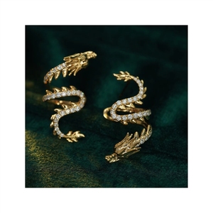 ซินฟลาย แฟชั่น ต่างหูทองคำแท้ 18K รูปทรงมังกร น้ำหนัก 0.42 กะรัต งานสั่งทำพิเศษ - Product Image 1