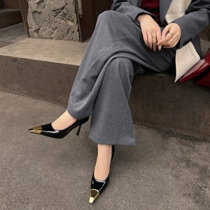 Custom Designer-Inspired Sexy Pointed Toe Stiletto Heels Women 2025 New Scm Patent Leather High Quality Luxury <b>Pumps</b> Wholesale - Product Image 3