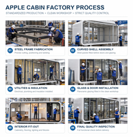 Unité de vie modulaire entièrement meublée Apple Cabin pour les séjours de loisirs de vacances d'Halloween