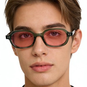 Three Little Hippos Gafas de sol retro ovaladas con montura pequeña, protección UV, unisex, para hombres y mujeres - Product Image 1