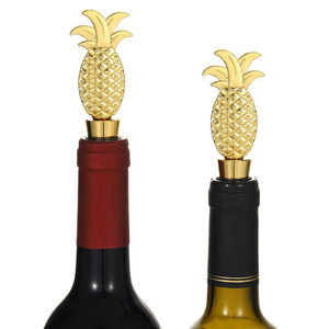 Takumori Pineapple <b>Wine</b> Stopper Gold Metal Sealing Bottle Cap For <b>Wine</b> Preservation And Parties - Product Image 1