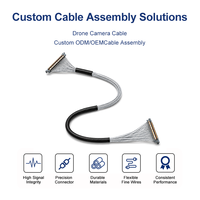 Câble de signal de caméra à cardan haute fréquence personnalisé, fil micro-coaxial 46AWG, connecteur 26 broches 0,3 mm, débit de données 5,4 Gbit/s pour drone UAV