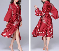 Robe Kimono Longue pour Femme, Ensemble 2 Pièces, Peignoir en Satin, Robe de Nuit, Peignoir de Mariée, Vêtements de Nuit, Pyjama