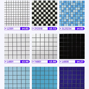 Foshan promotionnel pur noir 48x48 cuisines, salles <span class=keywords><strong>de</strong></span> bains, piscines <span class=keywords><strong>salle</strong></span> <span class=keywords><strong>de</strong></span> <span class=keywords><strong>bain</strong></span> sol extérieur carreaux <span class=keywords><strong>de</strong></span> mosaïque en céramique carrelage <span class=keywords><strong>de</strong></span> sol en mosaïque - Product Image 1