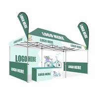 Tente de réception pliante OEM ODM, imperméable, portable, 3x6m, avec logo personnalisé, toit en toile 600D, gazebo, tente d'exposition