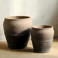 Offres de vente directe d'usine : Pots de fleurs vintage en argile de magnésium en forme de réservoir de grande capacité pour salons