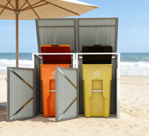 高清室内镀锌钢垃圾桶防护罩 防水隐私保护 可拆卸内桶 北欧风格 - Product Image 2