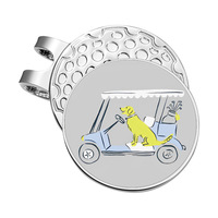 Marqueur de balle de golf en métal à faible MOQ en stock, clip magnétique pour chapeau, gravure laser, impression UV, placage nickel argenté, marqueurs en alliage de zinc