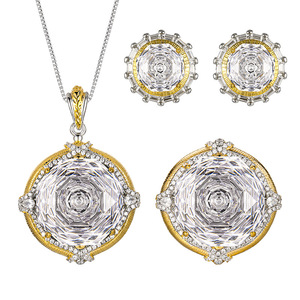 Alla moda temperamento leggero <span class=keywords><strong>di</strong></span> lusso pieno <span class=keywords><strong>di</strong></span> squisiti elementi <span class=keywords><strong>di</strong></span> zirconio orecchini collane anelli Set <span class=keywords><strong>di</strong></span> accessori - Product Image 3