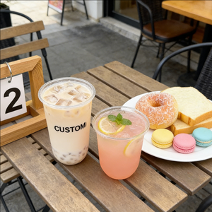 Gobelets en plastique rigide transparent de 16 oz pour thé au lait avec couvercles et pailles - Product Image 5