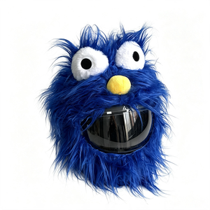 Funda <span class=keywords><strong>de</strong></span> Casco <span class=keywords><strong>de</strong></span> Invierno Anti-UV <span class=keywords><strong>de</strong></span> Peluche Azul con Diseño <span class=keywords><strong>de</strong></span> Monstruo para Motociclismo, Fiestas, Cosplay y Decoración Personalizada - ¡Venta Caliente Transfronteriza! - Product Image 5
